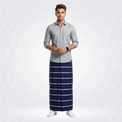 999-DNA-Navy Blue Haiti Blue Wite Ring Denim Lungi Denim Lungie
